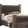 Fort Classic Queen Sized Bed with 2 Drawers, Upholstered Panel, Oak Gray