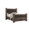 Fort Classic Queen Sized Bed with 2 Drawers, Upholstered Panel, Oak Gray