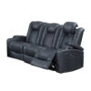13022026698f1385e99c7.jpeg Elva 83 Inch Power Reclining Sofa, Storage Console, Blue Breathable Leather