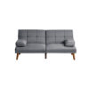Gina 71 Inch Adjustable Futon Sofa Bed, Square Tufted, Tapered Legs, Gray