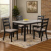 13022026698f13e20f3bf.jpeg 5 Piece Dining Set, Rectangular Table, 4 Chairs, Padded, Espresso Brown
