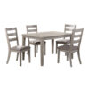 13022026698f13e9308f6.jpeg 5 Piece Dining Set, Rectangular Table, 4 Chairs, Padded Seating, Light Gray