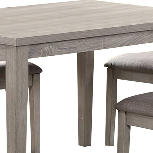 13022026698f13ee83aa7.jpeg 5 Piece Dining Set, Rectangular Table, 4 Chairs, Padded Seating, Light Gray