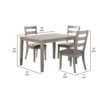 13022026698f13f53458f.jpeg 5 Piece Dining Set, Rectangular Table, 4 Chairs, Padded Seating, Light Gray