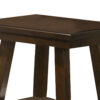 24 Inch Classic Square End Table, Flared Legs, Single Shelf, Brown Wood