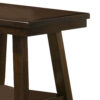 24 Inch Classic Square End Table, Flared Legs, Single Shelf, Brown Wood