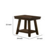 24 Inch Classic Square End Table, Flared Legs, Single Shelf, Brown Wood