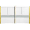 Tyra Modern Wood King Bed, Panel Headboard, Textured Chevron, White, Gold