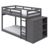 13022026698f14c1c9dfd.jpeg Classic Twin Bunk Bed with Cabinet, 4 Drawers, 3 Compartments, Ladder, Gray