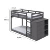 13022026698f14ccb28ed.jpeg Classic Twin Bunk Bed with Cabinet, 4 Drawers, 3 Compartments, Ladder, Gray