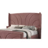 13022026698f14fc0691d.jpeg Kerith Modern Wood King Size Bed, Wingback Frame, Pink Velvet, Chrome Legs