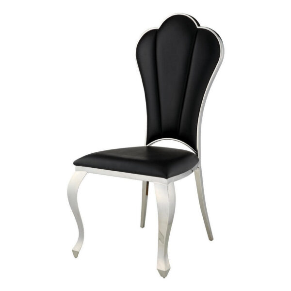 13022026698f151ea557c.jpeg Kuri 24 Inch Dining Chair, Vegan Faux Leather, Textured, Set of 2, Black