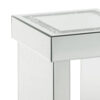 Noe 24 Inch Square End Accent Table, Mirrored, Faux Diamond Inlay, Silver