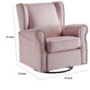 35 Inch Accent Swivel Chair, Glider, Nailhead Trim, Light Pink