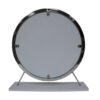 Rose Round Vanity Mirror with Stool, Faux Fur Seat, Gray, White