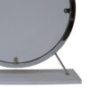Rose Round Vanity Mirror with Stool, Faux Fur Seat, Gray, White