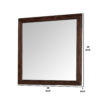 36 Inch Wall Mirror, Molded Trim, Grain Details, Oak Brown