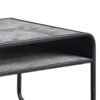 Ish 42 Inch Modern Coffee Table with Curved Edge Design, Wood, Gray, Black