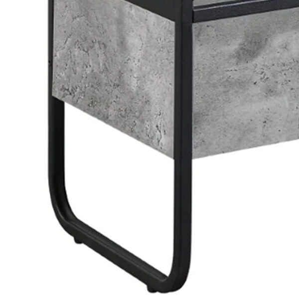 Ish 39 Inch Entertainment Center TV Stand, 2 Drawers, Wood, Gray, Black