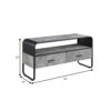 Ish 39 Inch Entertainment Center TV Stand, 2 Drawers, Wood, Gray, Black