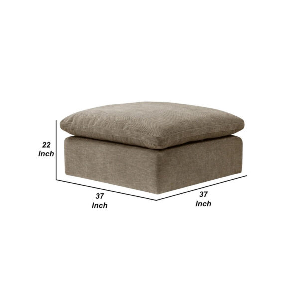13022026698f17225e13b.jpeg Scott 37 Inch Square Ottoman, Removable Pillow Top Cushion, Beige