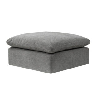 13022026698f173006865.jpeg Shar 37 Inch Square Ottoman, Removable Pillow Top Cushion, Gray