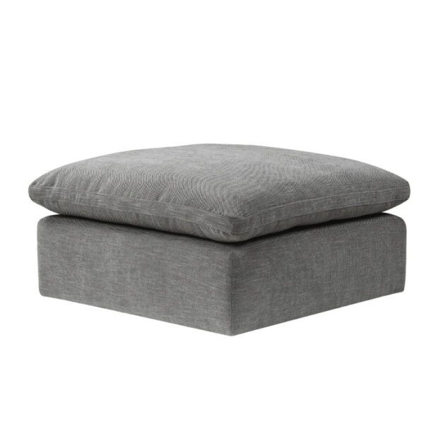 13022026698f173006865.jpeg Shar 37 Inch Square Ottoman, Removable Pillow Top Cushion, Gray
