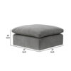 13022026698f173a2de22.jpeg Shar 37 Inch Square Ottoman, Removable Pillow Top Cushion, Gray