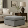 13022026698f173c5f151.jpeg Shar 37 Inch Square Ottoman, Removable Pillow Top Cushion, Gray