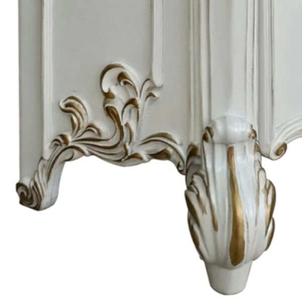 Jess 32 Inch Classic Nightstand, 2 Drawers, Molded Trim, Wood, White