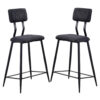 30 Inch Bar Height Chair, Padded Seating, Metal Legs, Black