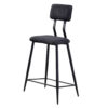 30 Inch Bar Height Chair, Padded Seating, Metal Legs, Black