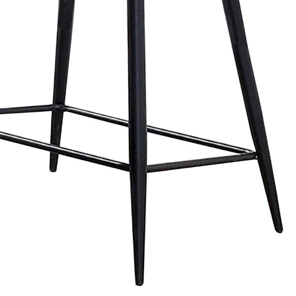 30 Inch Bar Height Chair, Padded Seating, Metal Legs, Black