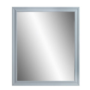 Tyra 39 Inch Wall Mirror, Rectangular Wood Frame, Gray