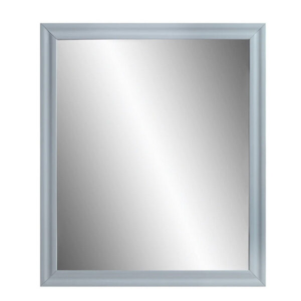 13022026698f17d69114a.jpeg Tyra 39 Inch Wall Mirror, Rectangular Wood Frame, Gray