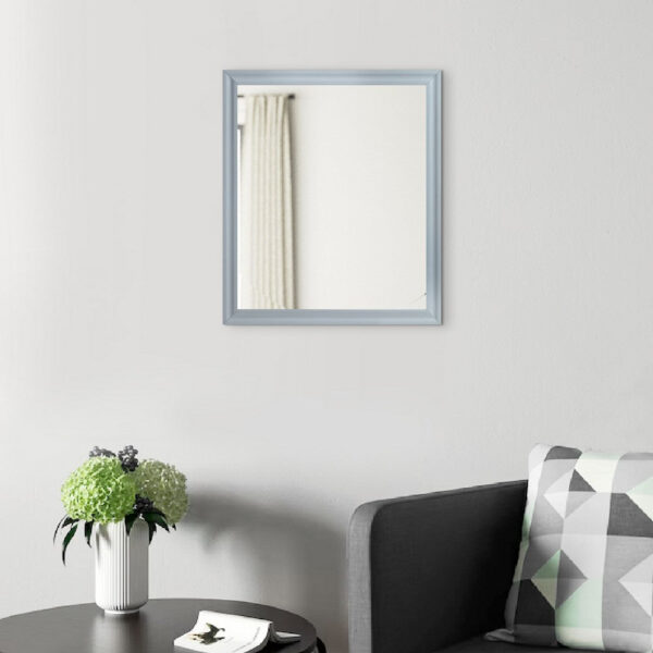 13022026698f17e373223.jpeg Tyra 39 Inch Wall Mirror, Rectangular Wood Frame, Gray