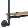Ley 18 Inch Wood Wall Mount Double Shelf, Metal Pipe Design, Brown, Black