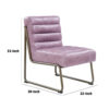 13022026698f185beebdf.jpeg 22 Inch Top Grain Leather Accent Chair, Metal Frame, Tufted Channel, Purple