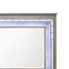 48 Inch Wood Mirror, LED, Mirrored Trim, Landscape, Light Gray