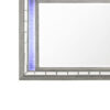 48 Inch Wood Mirror, LED, Mirrored Trim, Landscape, Light Gray
