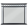 Koda 52 Inch Wall Mirror, Molded Trim, Circular Cut Out Design, Black