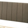 85 Inch Wood Queen Platform Bed, Channel Tufting, Taupe Brown Fabric