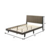85 Inch Wood Queen Platform Bed, Channel Tufting, Taupe Brown Fabric