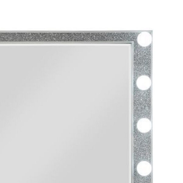 13022026698f18b8df601.jpeg 41 Inch Wall Mirror, Faux Crystals Inlay, 8 Bulb Sockets, Silver