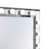 32 Inch Square Lighted Wall Mirror, 12 Bulb Sockets, Mirrored Frame, Silver