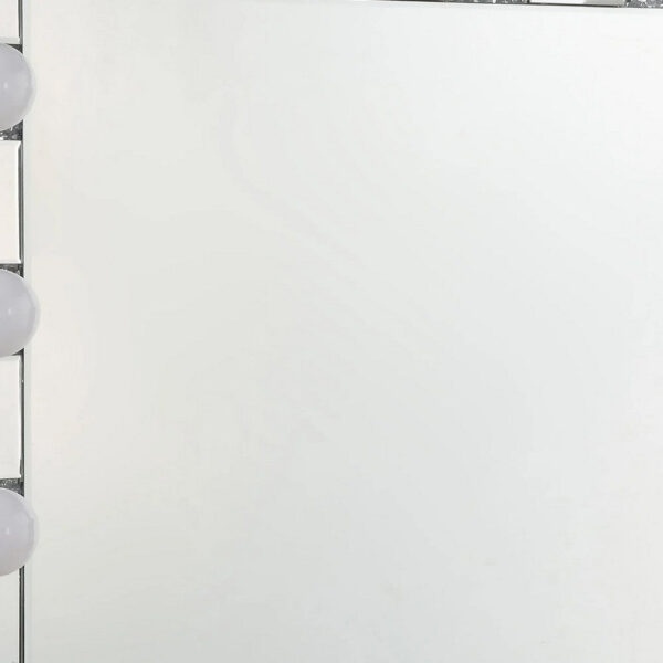 13022026698f192ce59dd.jpeg Zaff 32 Inch Modern Glam Lighted Mirror, 12 Sockets, Faux Diamonds, Silver