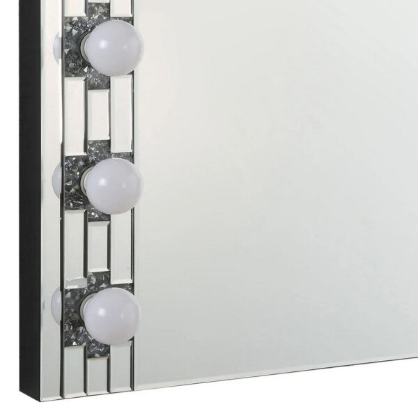 13022026698f192e679f9.jpeg Zaff 32 Inch Modern Glam Lighted Mirror, 12 Sockets, Faux Diamonds, Silver