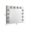 13022026698f19300dbd3.jpeg Zaff 32 Inch Modern Glam Lighted Mirror, 12 Sockets, Faux Diamonds, Silver