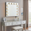 13022026698f19332b13b.jpeg Zaff 32 Inch Modern Glam Lighted Mirror, 12 Sockets, Faux Diamonds, Silver