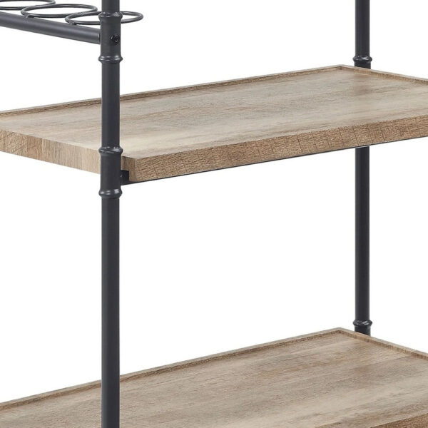 13022026698f193c5ed5f.jpeg Vida 38 Inch Serving Bar Cart, Pipe Frame, Locking Casters, Brown, Black